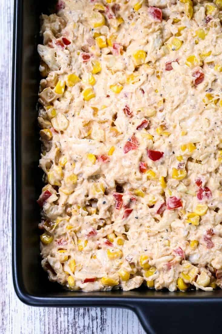 Hot Crab and Corn Dip is made with crab and fresh corn