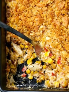 Hot Crab and Corn Dip is an easy appetizer recipe made with corn, crab and peppers