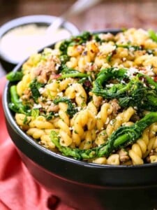 Pasta with Sausage and Broccolini is a pasta recipe with italian sausage and broccolini