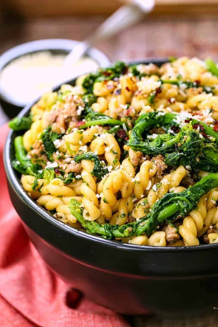 Pasta with Sausage and Broccolini is a pasta recipe with italian sausage and broccolini