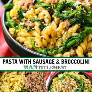 Pasta with Sausage and Broccolini is a pasta dinner recipe made with broccolini