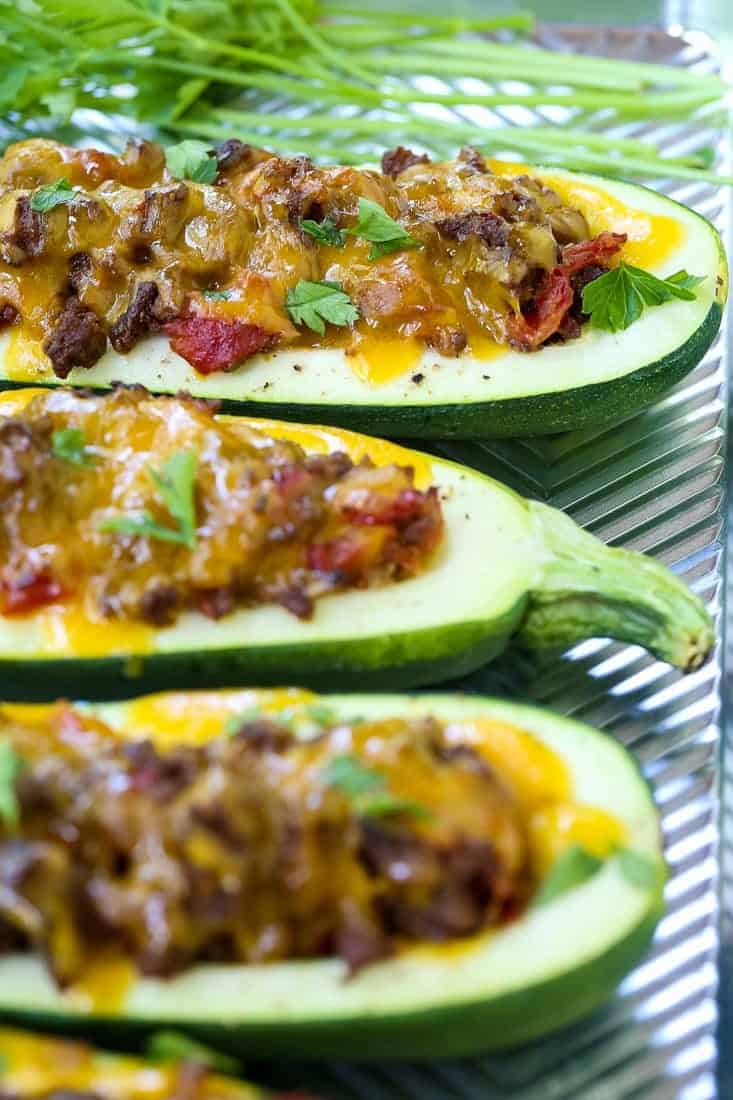 Beefy Taco Zucchini Boats