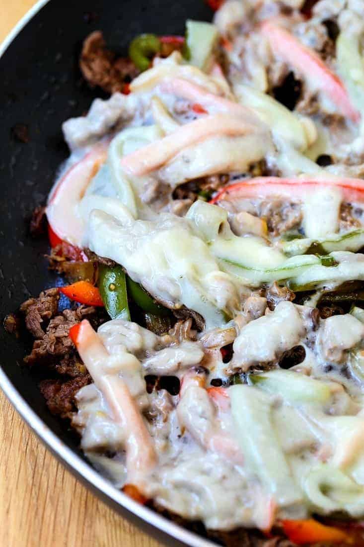 Quick Philly Cheesesteak Recipe is a one skillet recipe that is ready in less than 30 minutes