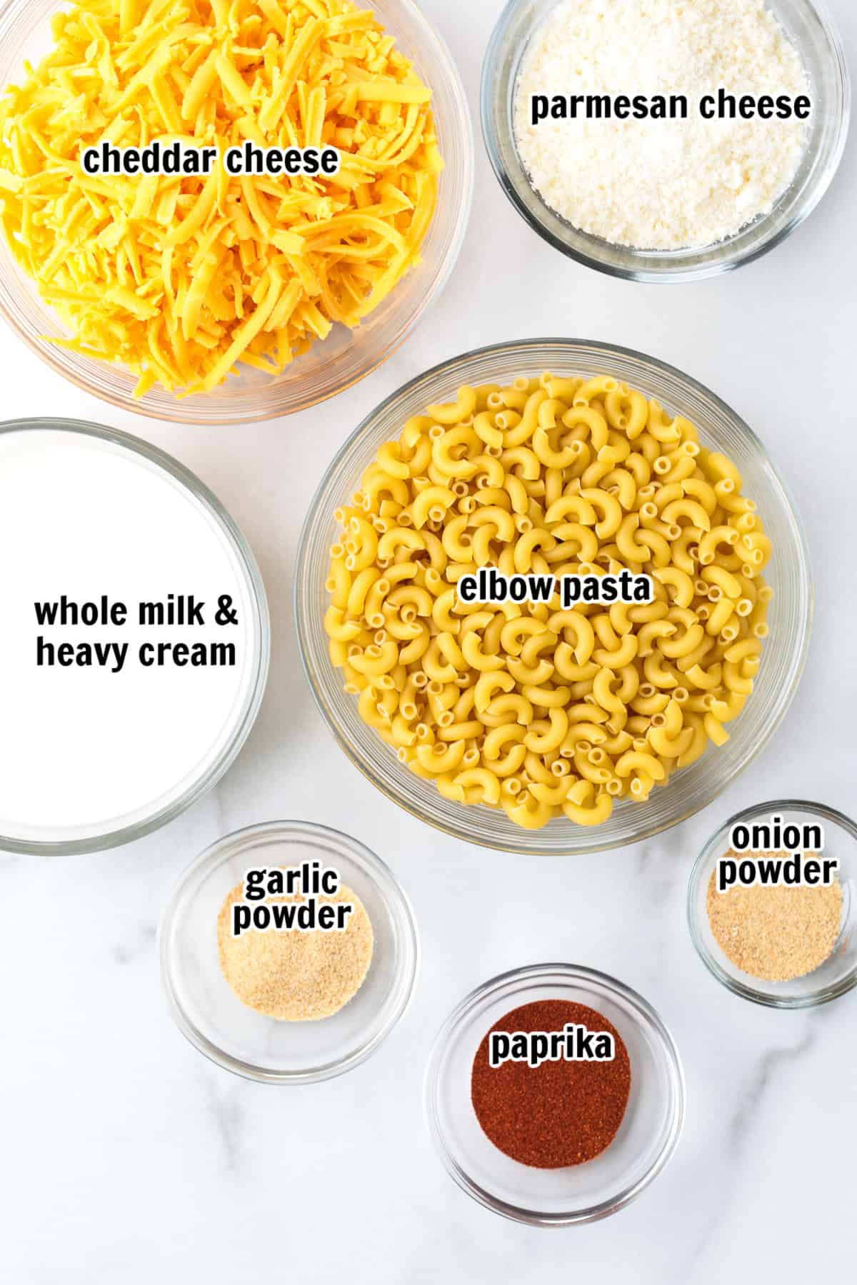 This 15-minute stovetop mac and cheese is creamy, cheesy, and packed with flavor! Skip the box and make this one-pot mac and cheese instead! ingredients for making homemade macaroni and cheese