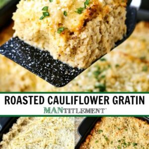 parmesan roasted cauliflower gratin collage for pinterest