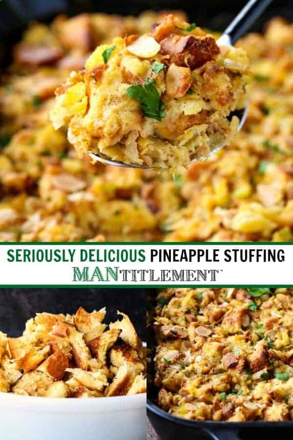 pineapple stuffing recipe collage for pinterest