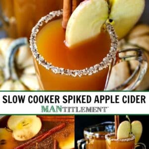 spiked cider cocktail collage for pinterest