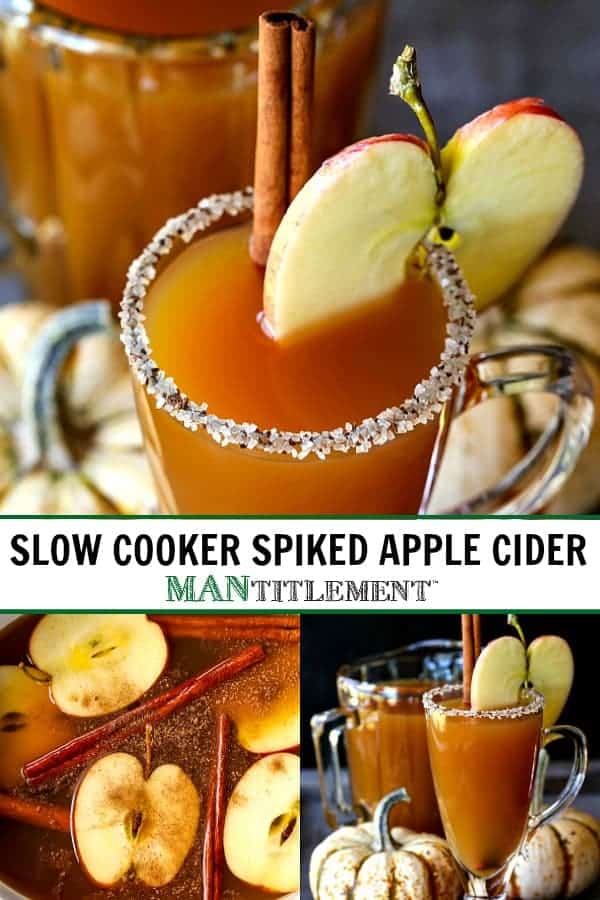 spiked cider cocktail collage for pinterest