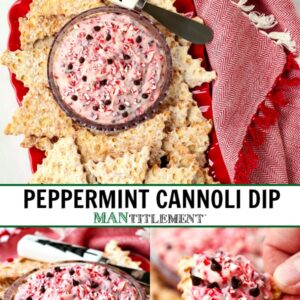 peppermint cannoli dip recipe collage for pinterest
