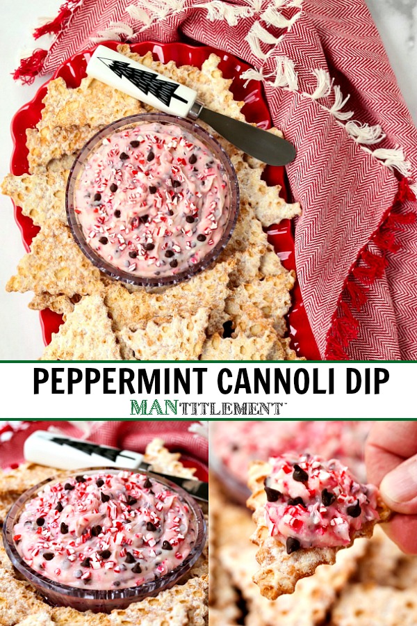 peppermint cannoli dip recipe collage for pinterest