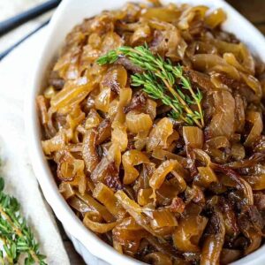 caramelized onions with fresh thyme