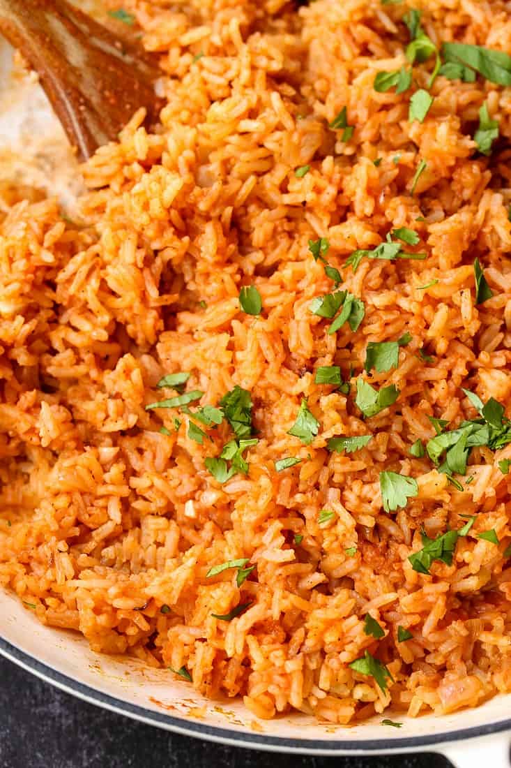 Perfect Spanish Rice Recipe with chopped cilantro