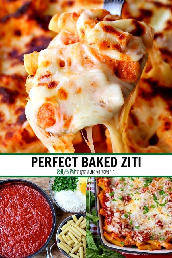 Baked ziti collage for pinterest
