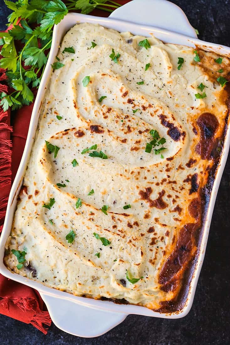 shepherds pie recipe in a baking dish