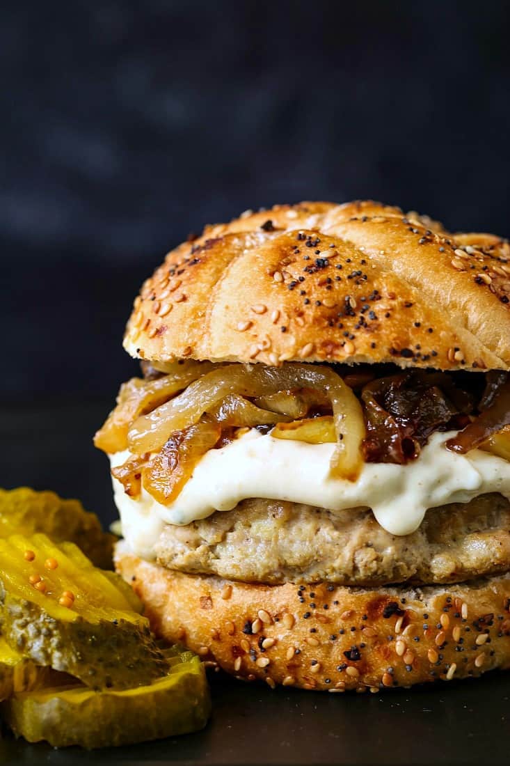 Juicy Turkey Burger Recipe with Caramelized Onions - A Sassy Spoon