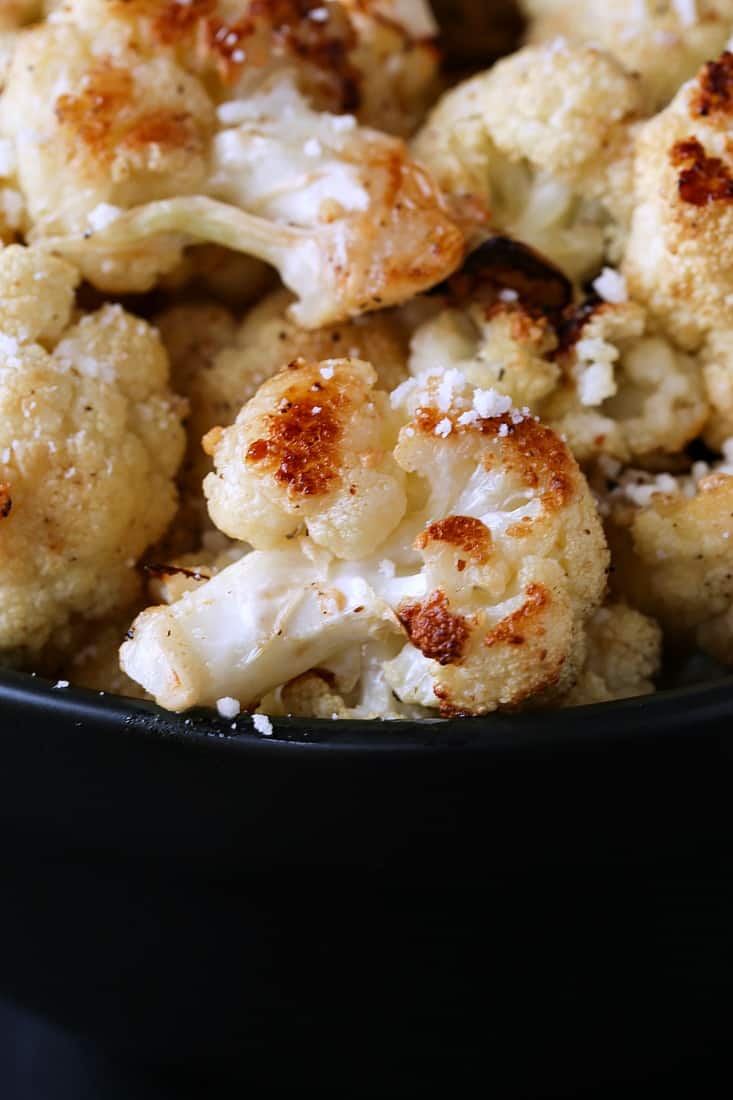 Parmesan Roasted Cauliflower is a low carb sided dish recipe