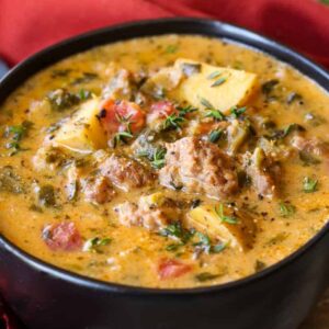 Creamy Potato Soup with Italian Sausage is a comfort food recipe