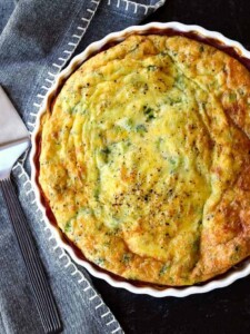 Low Carb Quiche recipe with a napkin and server