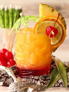 mai tai recipe with decorative garnish