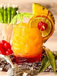 A Mai Tai drink with garnish