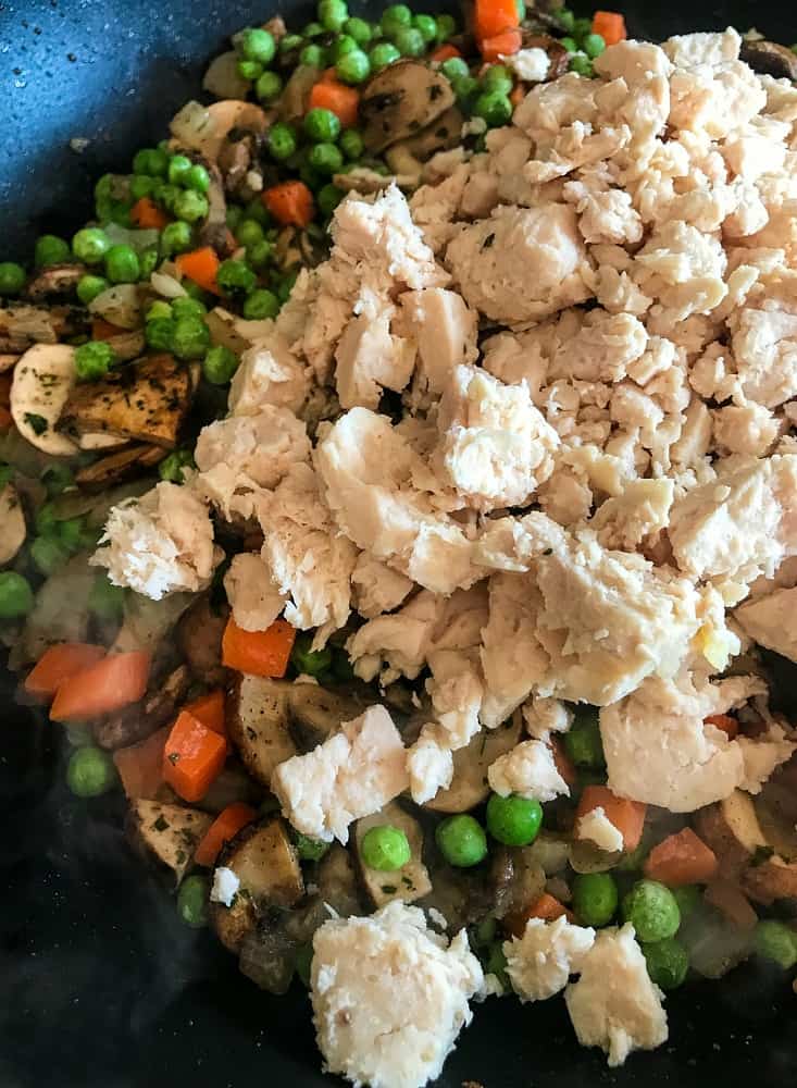 Leftover chicken or turkey makes the filling for casserole recipe