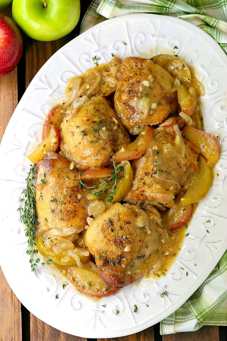 chicken thigh recipe with apple cider gravy