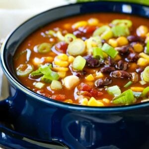 Black bean soup recipe made in a slow cooker