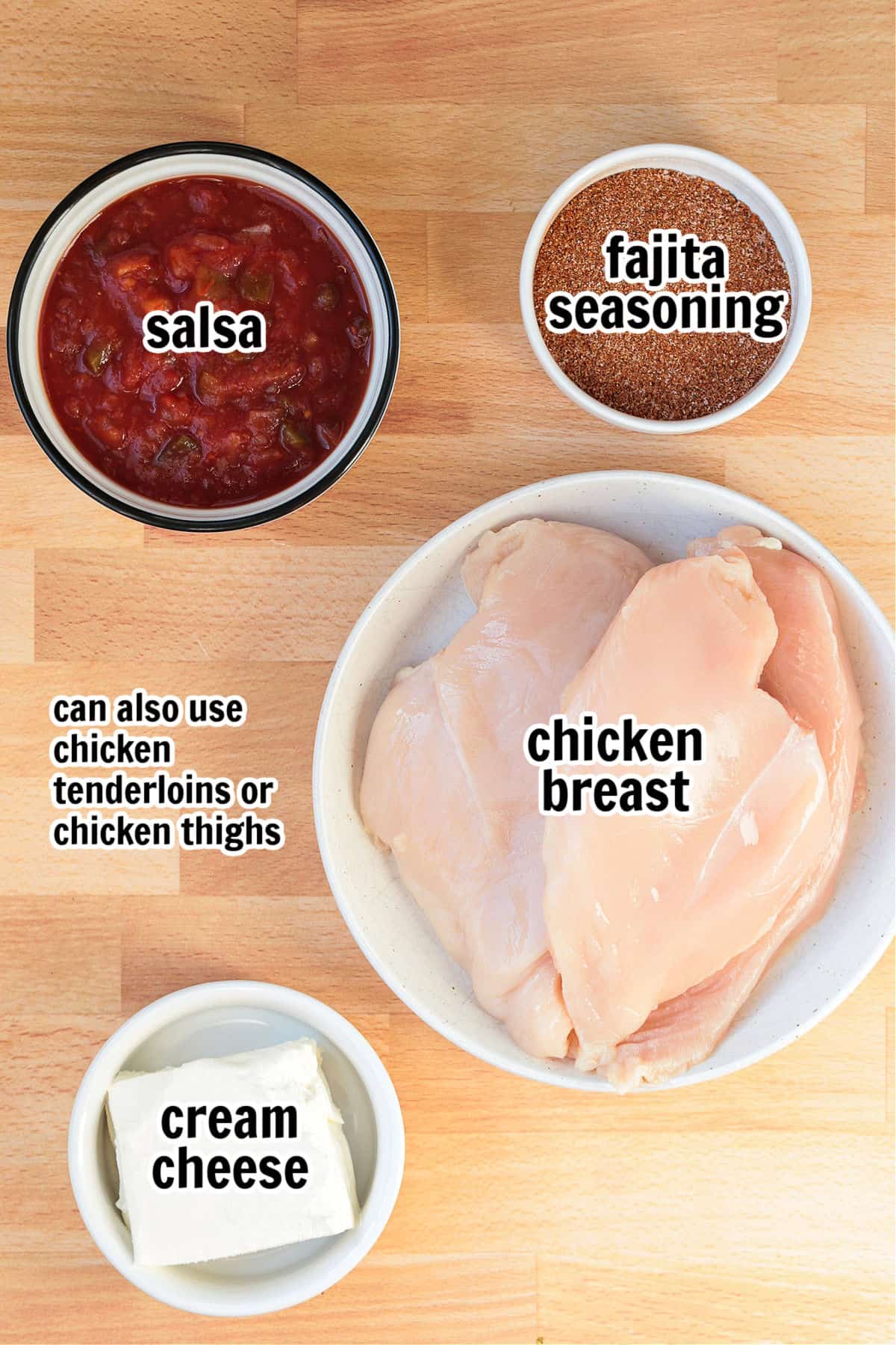 ingredients for making salsa chicken