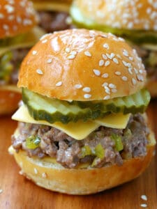 sloppy joes made with big mac sauce on slider buns