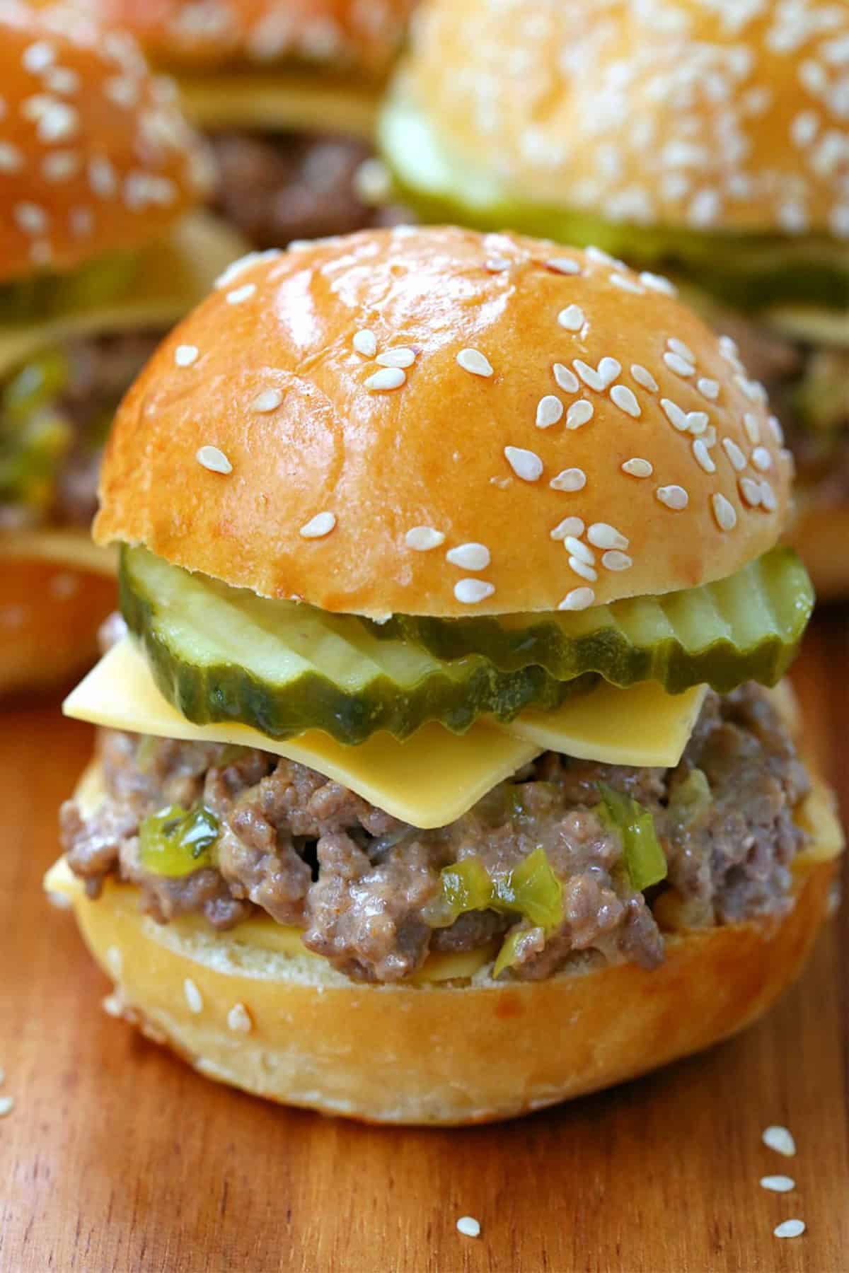 sloppy joes made with big mac sauce on slider buns