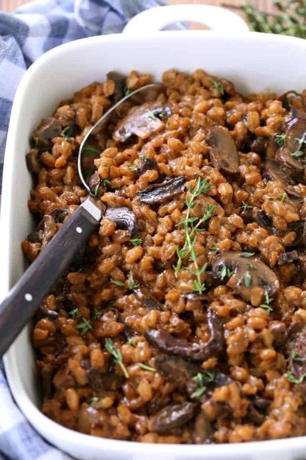 Creamy Mushroom Farro Mantitlement