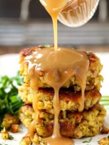Use leftover stuffing to make crispy, buttery stuffing cakes