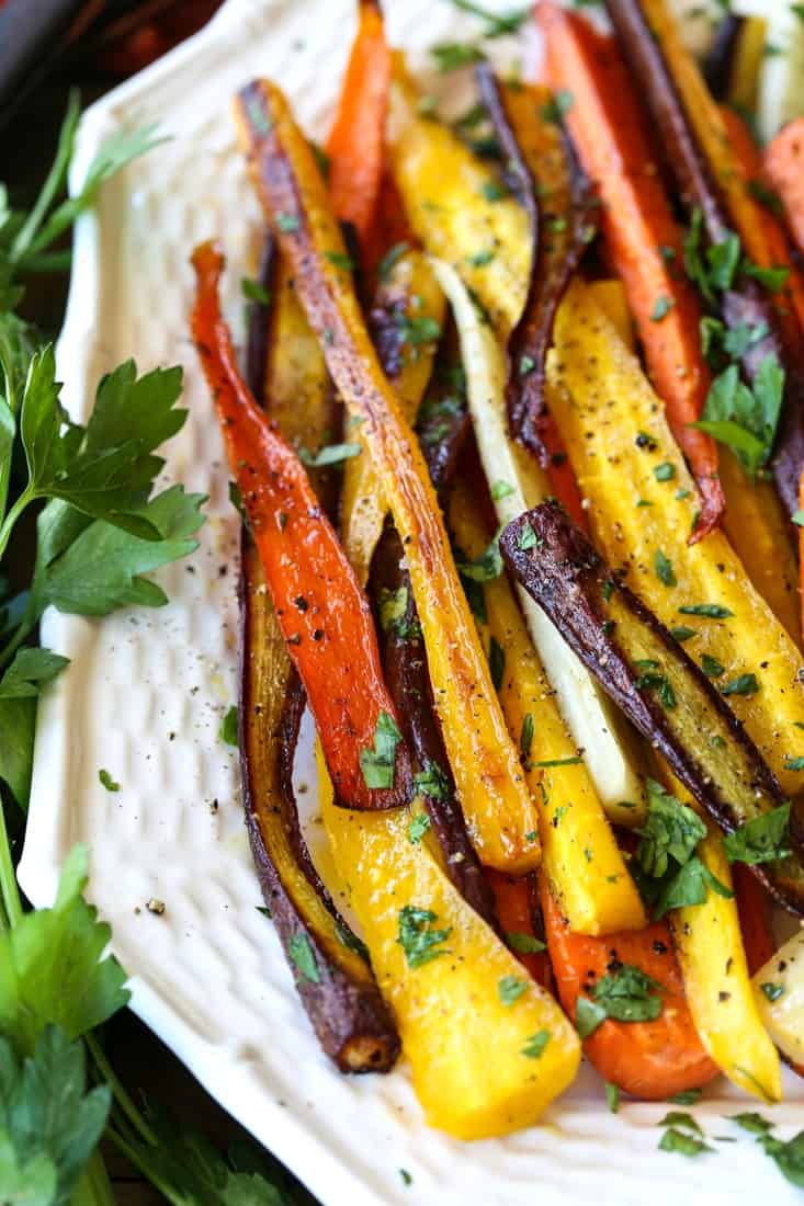 Roasted carrots recipe for a holiday side dish