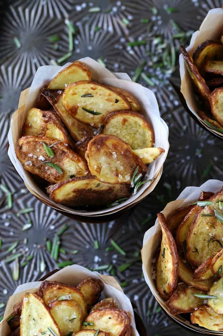 Crispy Fingerling Potatoes with fresh rosemary