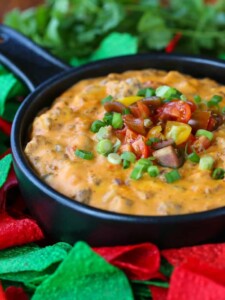 Fiesta Sausage Queso with tortilla chips