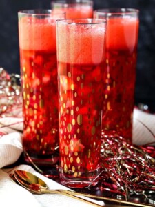 champagne jello in champagne flutes