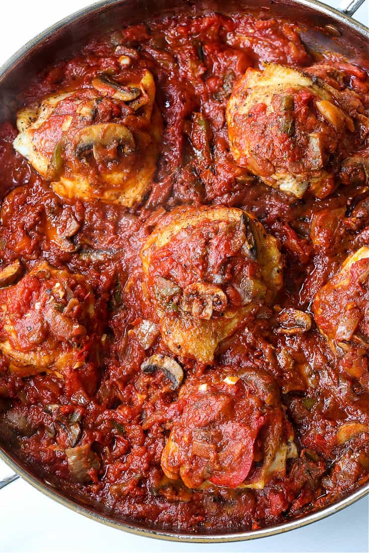 Chicken Cacciatore recipe in a skillet