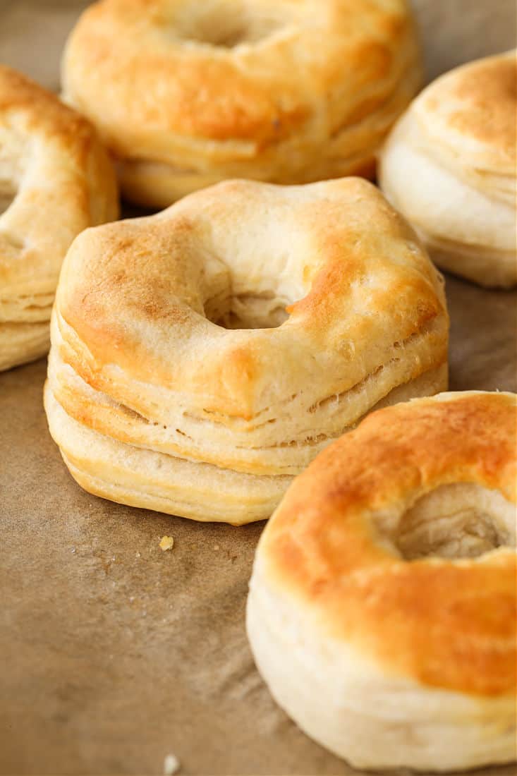 biscuits after cooking in air fryer to make donuts