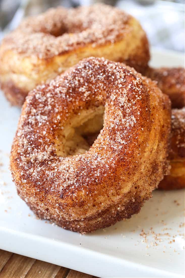 Air Fryer Donuts on a white plate