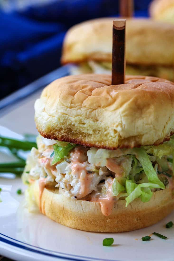 Slider recipe with crab salad