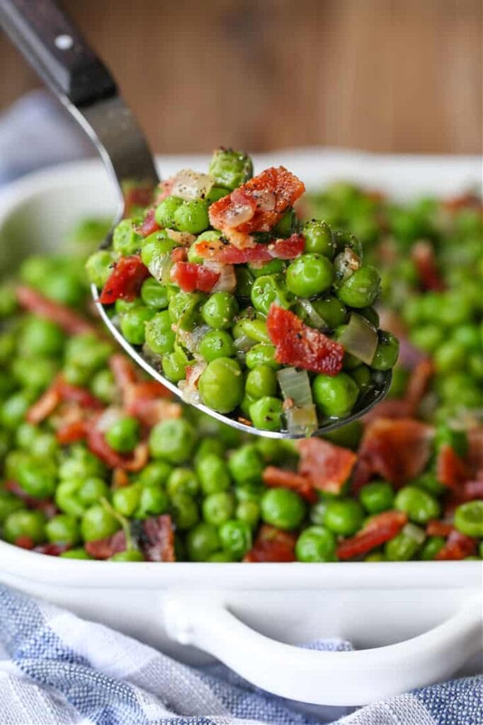 Peas and Bacon | Easy Side Dish Recipe | Mantitlement