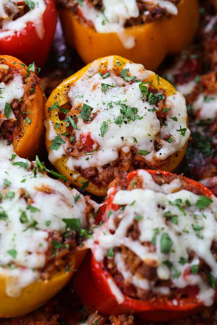 stuffed peppers recipe baked with cheese on top