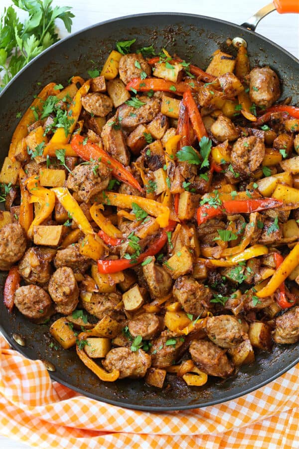 Italian Sausage and Potatoes | One Skillet Dinner Recipe | Mantitlement