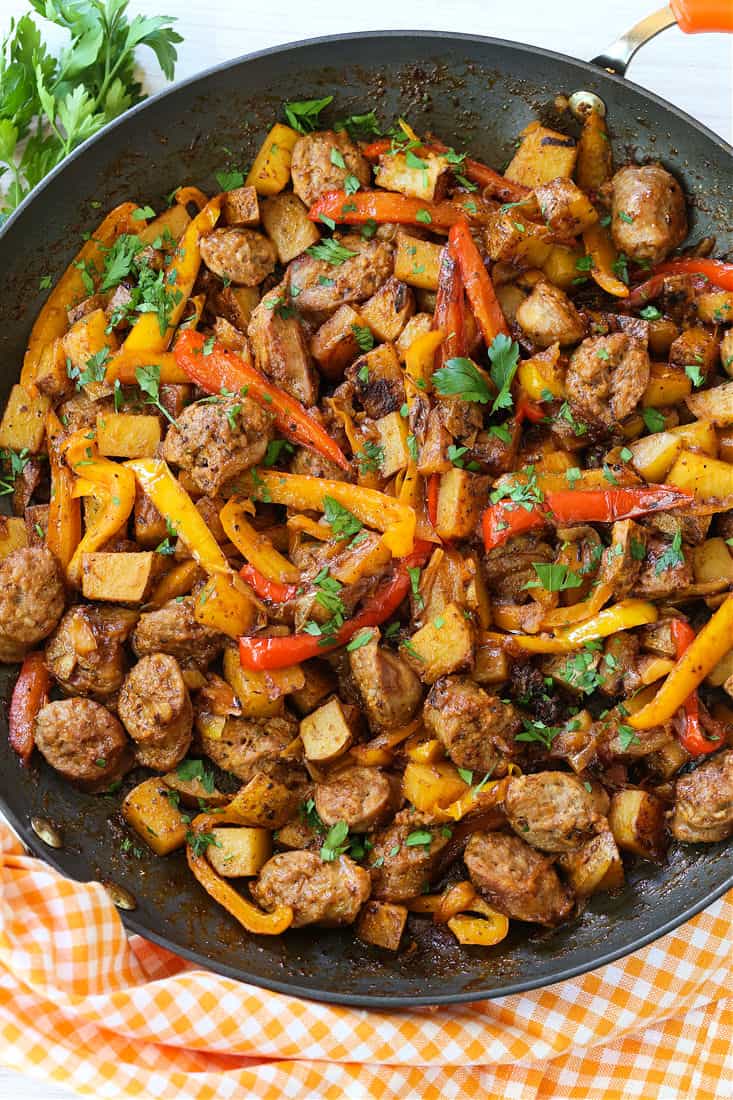 Italian Sausage and Potatoes | One Skillet Dinner Recipe | Mantitlement