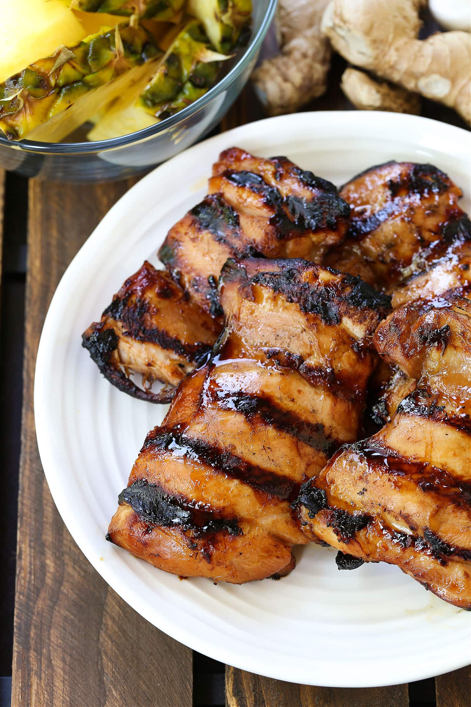 grilled chicken thighs on a plate