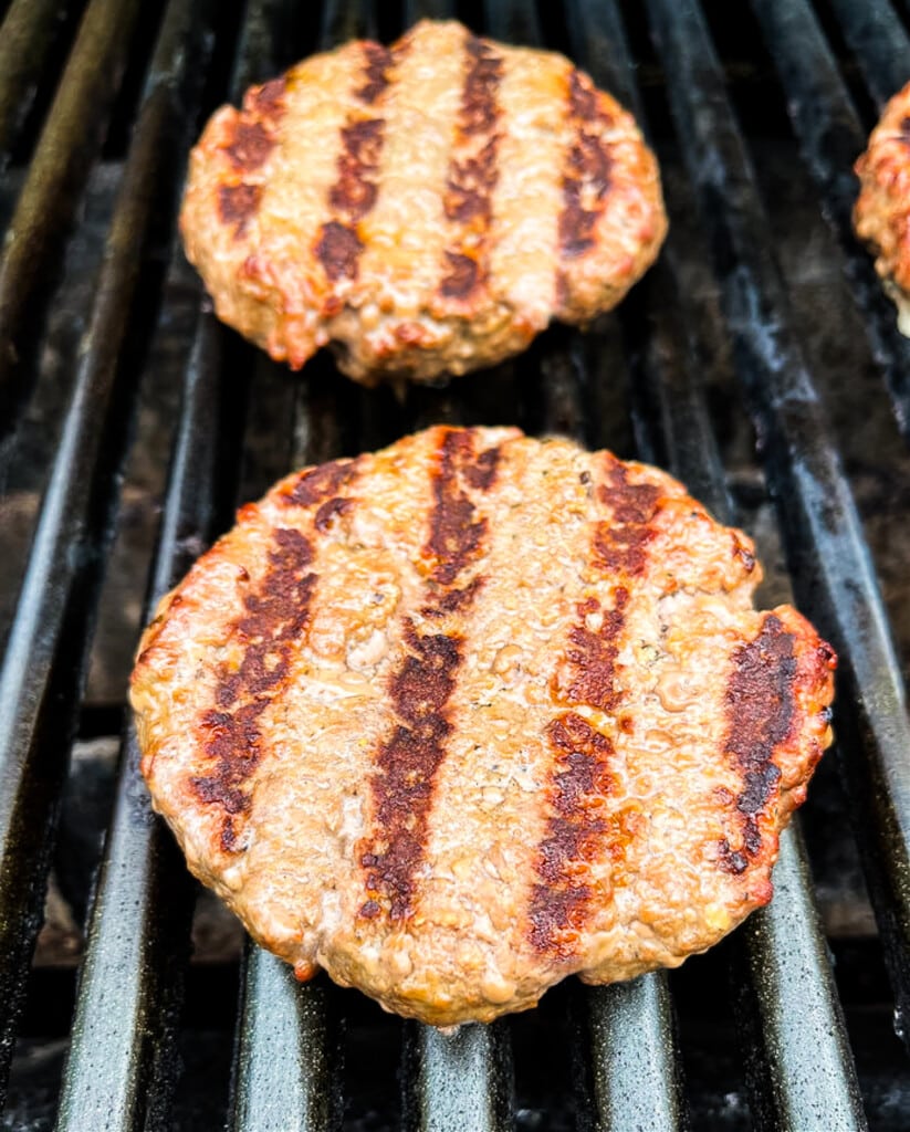 grilled hamburger patties