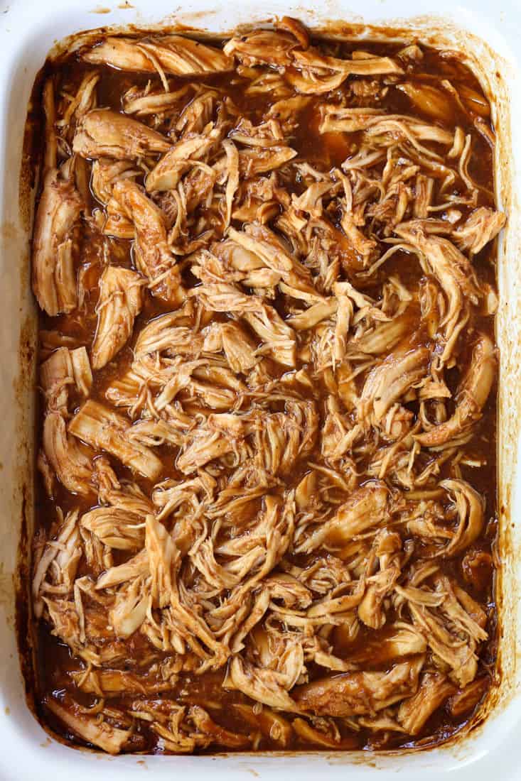 Slow cooker root beer chicken in a crock pot