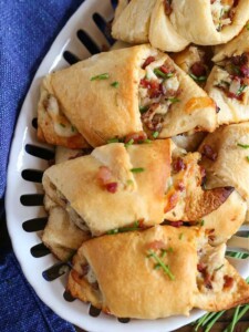 Bacon Ranch Chicken Crescent Rolls in a basket