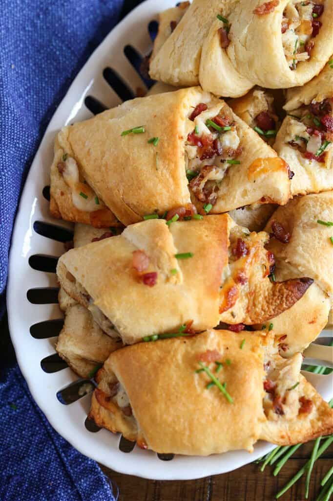 Bacon Ranch Chicken Crescent Rolls in a basket