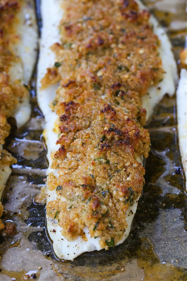 Parmesan Crusted Haddock after baking in the oven